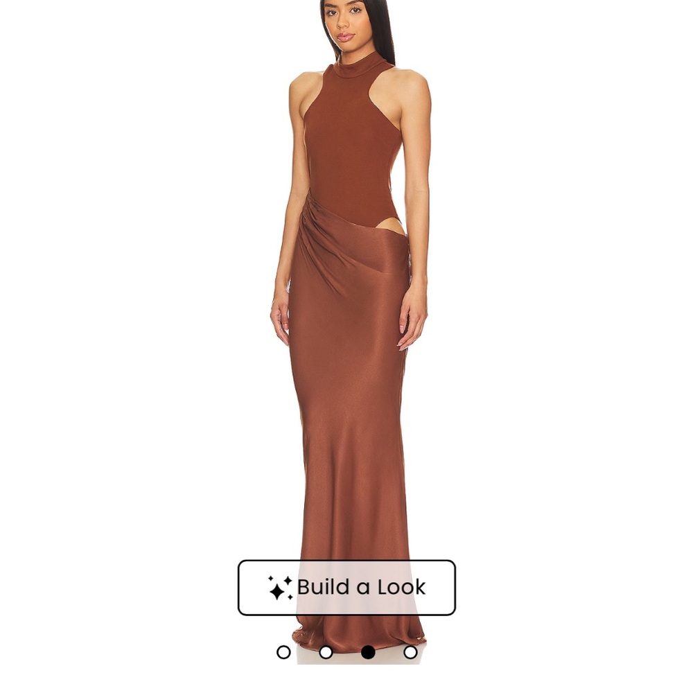 REVOLVE One Shoulder Brown Dress